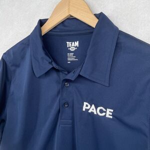 PACE UNIVERSITY Shirt Mens M Polo SETTERS NEW YORK NY Pique Short Sleeve Blue